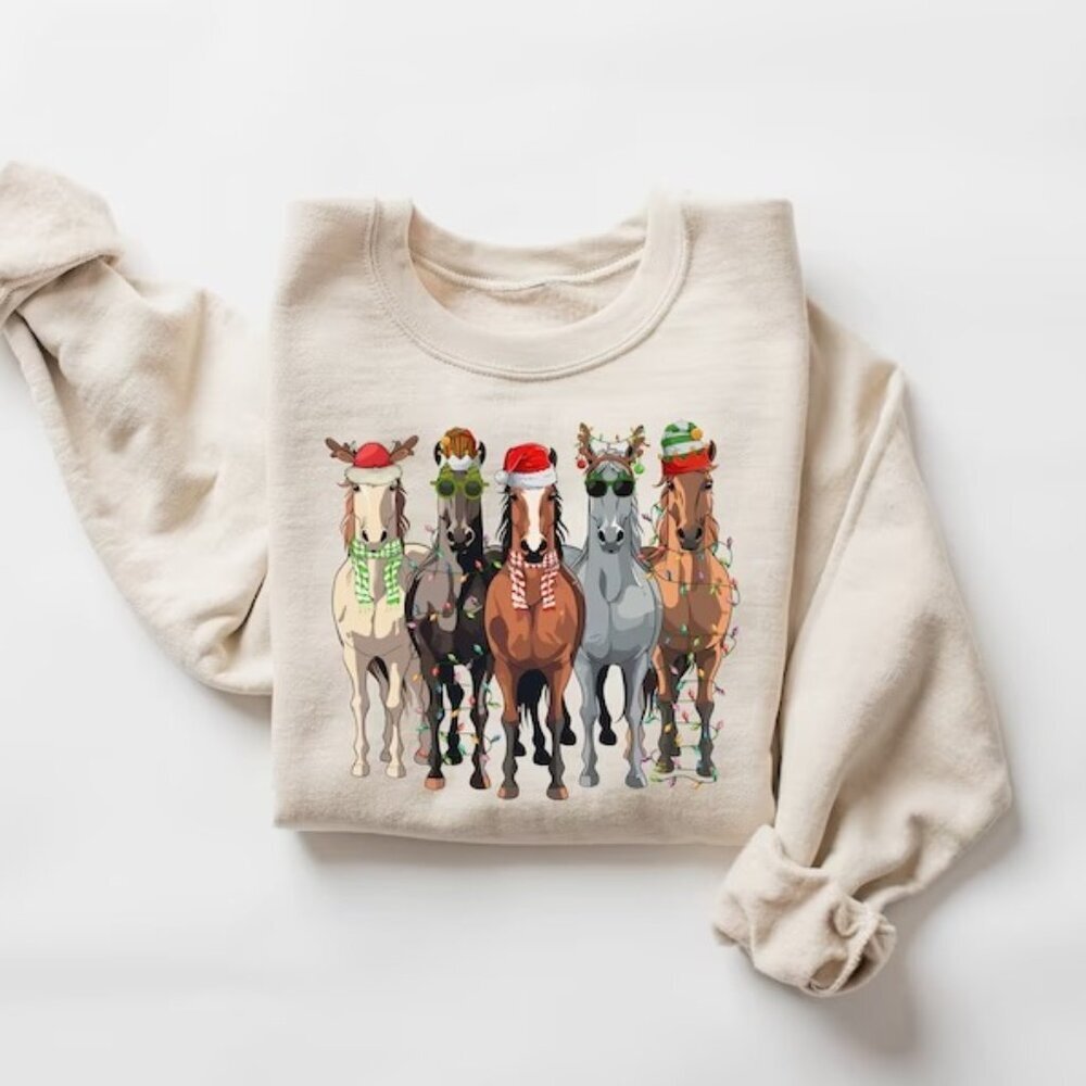 Horse Christmas Sweatshirt Western Christmas Horse Sweatshirt 17